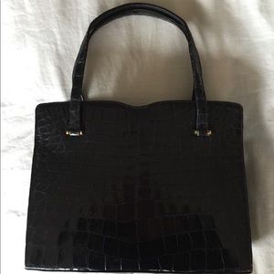 Saks Fifth Avenue Navy Crocodile Bag